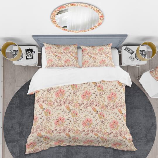 Designart 'Oriental Floral Paisley' Mid-Century Duvet Cover Set